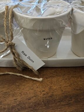 Rae Dunn White Ceramic Planter Set